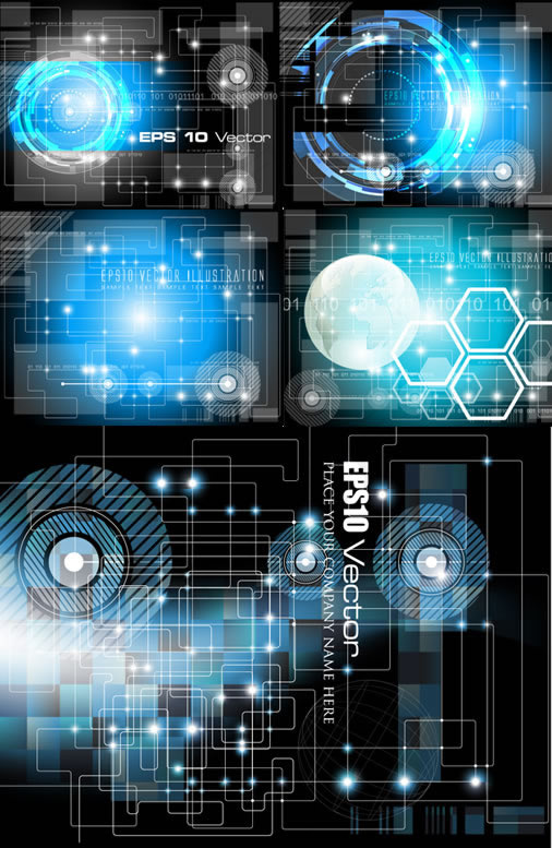 蓝色梦幻科技,背景元素eps,ai矢量模版下载