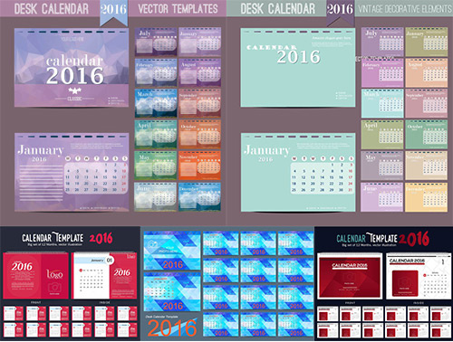 2016年日历矢量eps,ai矢量模版下载