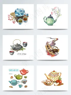 彩绘茶具元素 彩绘茶具元素