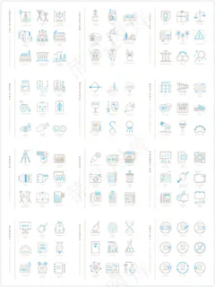 简约线性图标,免抠元素