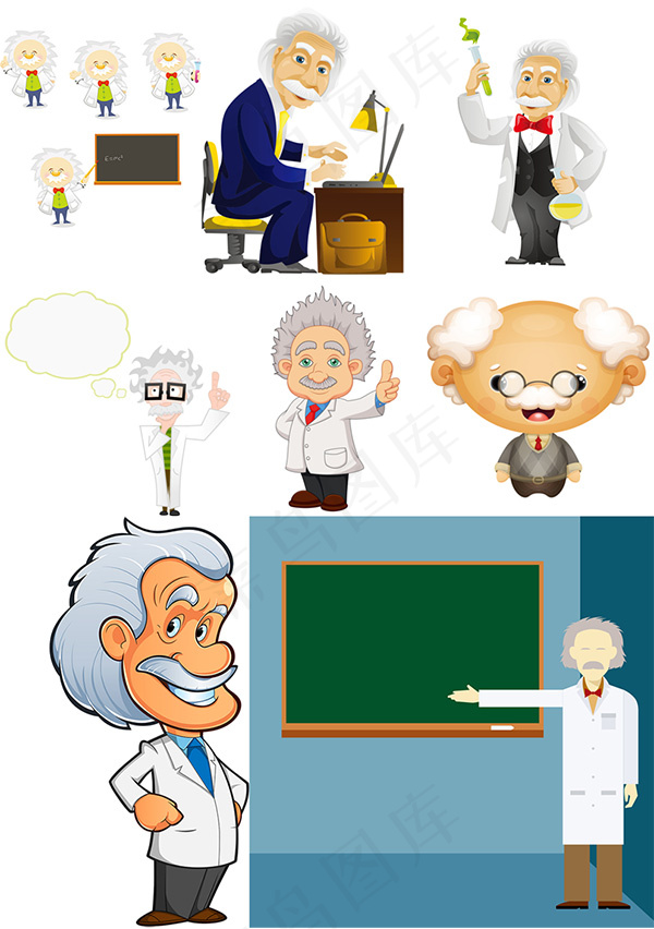 科学家老人矢量eps,ai矢量模版下载