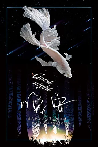 创意晚安海报
