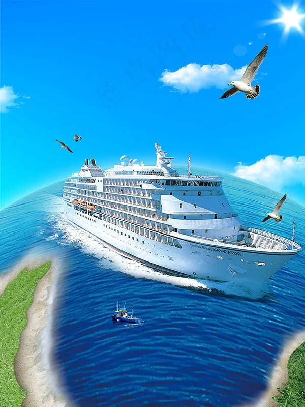 轮船旅游海报背景