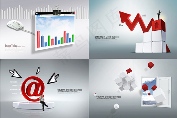 商务科技psd,背景元素