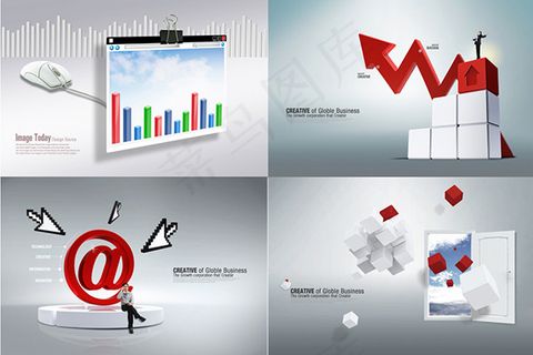 商务科技psd,背景元素