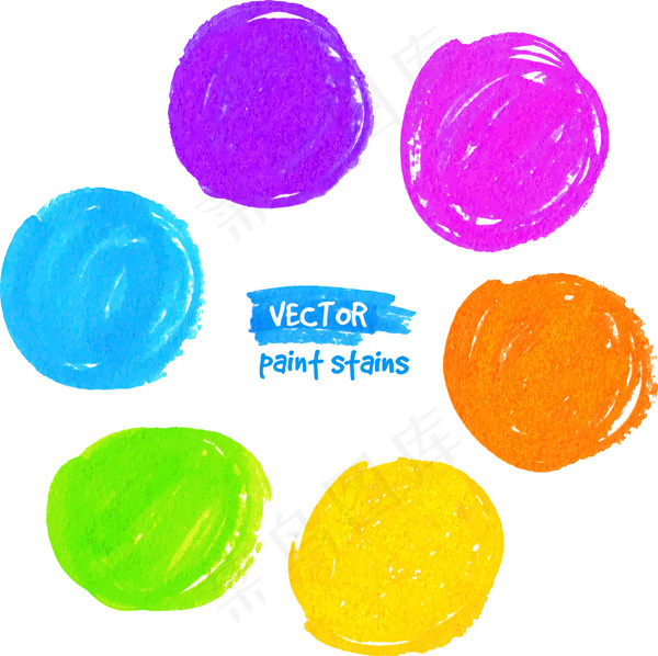 多彩圆形油漆涂抹