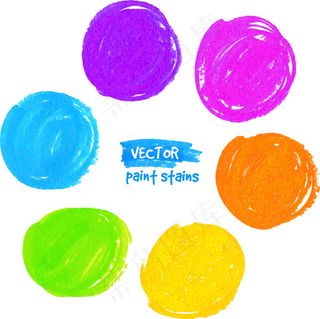 多彩圆形油漆涂抹