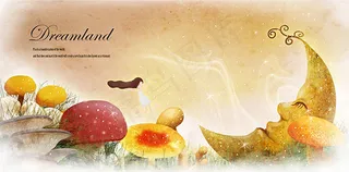 女孩与进入梦乡插画