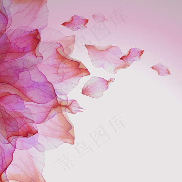 水彩绘动感花瓣eps,ai矢量模版下载