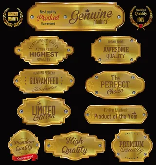 金色优质金属标签