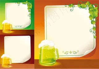 啤酒与背景纸,背景元素