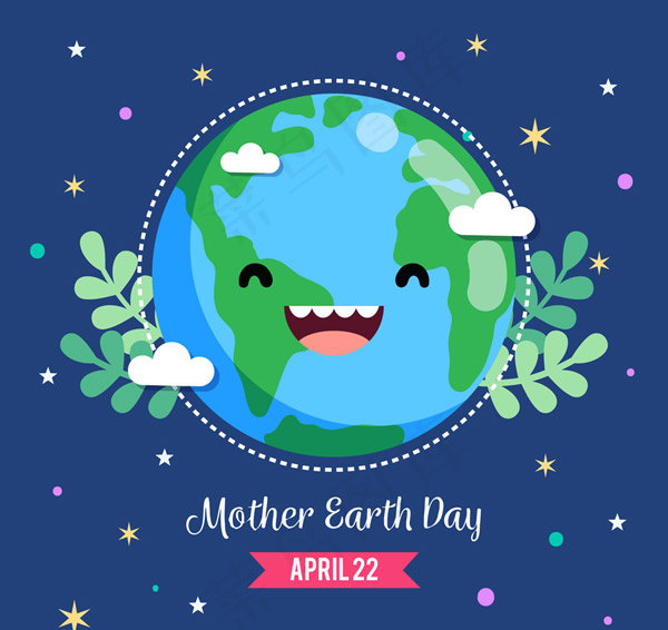 世界地球日笑脸地球