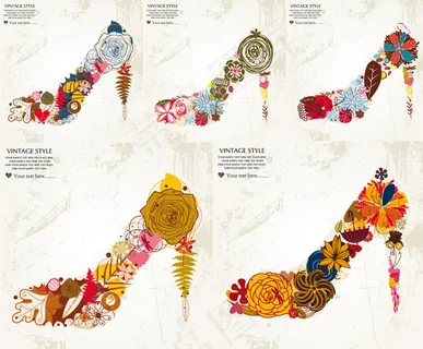 时尚花纹高跟鞋