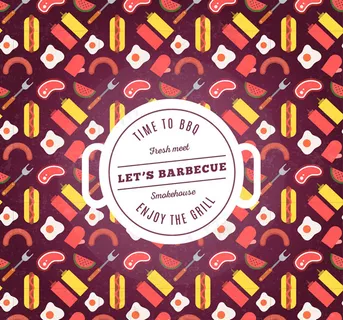 烧烤美食无缝背景