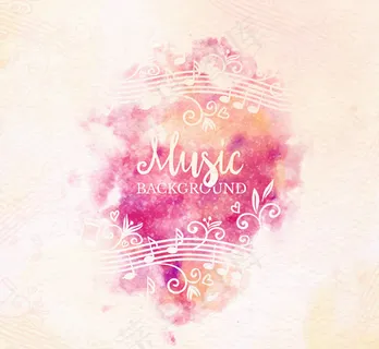 玫红色花纹五线谱