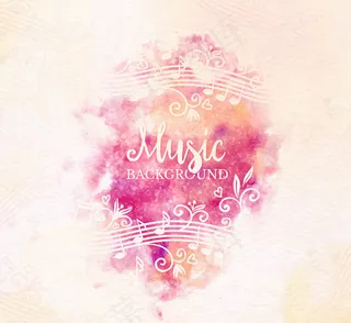 玫红色花纹五线谱