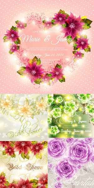 玫瑰心形花圈底纹