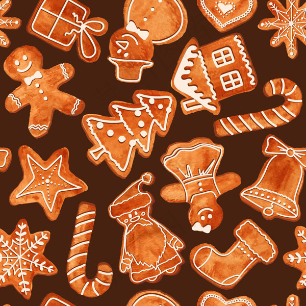 圣诞饼干无缝背景