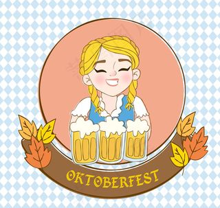 啤酒节女孩矢量