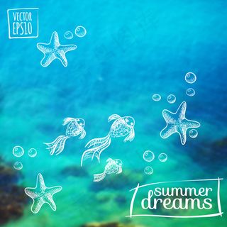 夏季海底世界背景