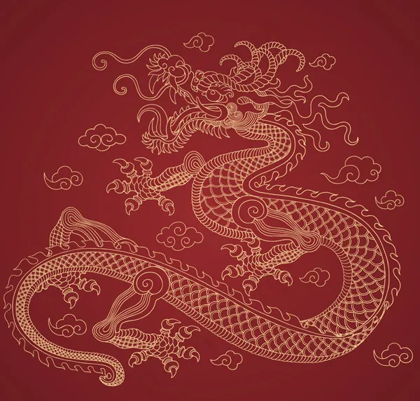 脚踏祥云的龙ai矢量模版下载