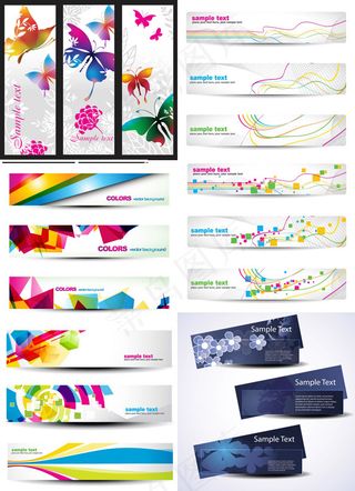 绚丽花纹横幅