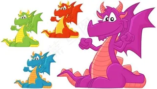 西方卡通龙矢量,背景元素