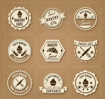 烘培食品标签,免抠元素