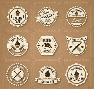 烘培食品标签,免抠元素