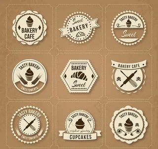 烘培食品标签,免抠元素