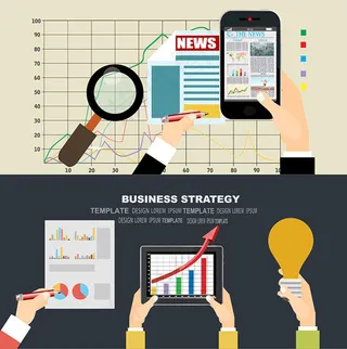 商务扁平化元素,背景元素