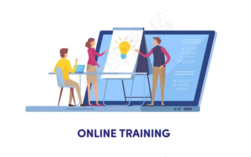 在线培训插画