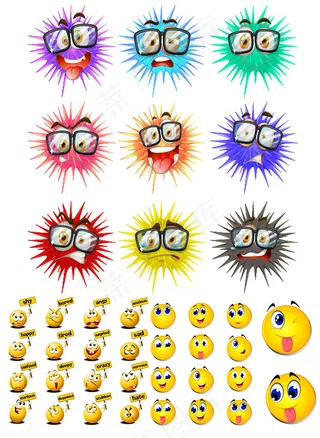 卡通QQ表情图标,免抠元素