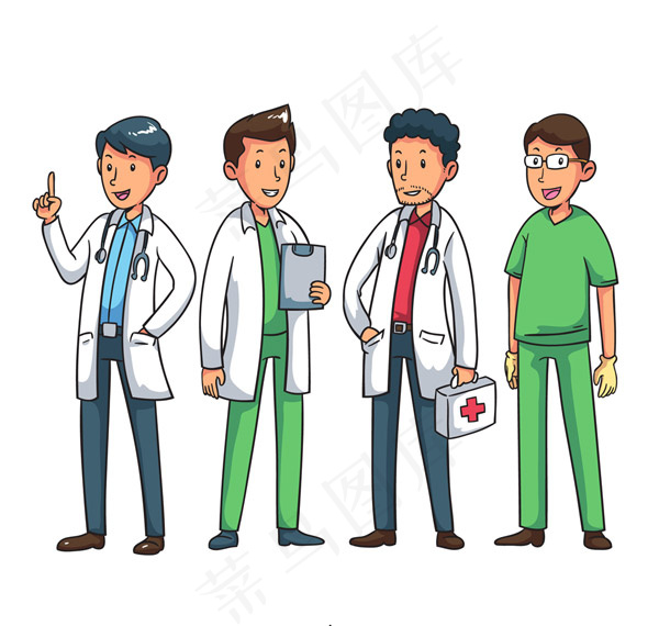 卡通男医务人员ai矢量模版下载