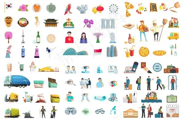 人物生活场景eps,ai矢量模版下载