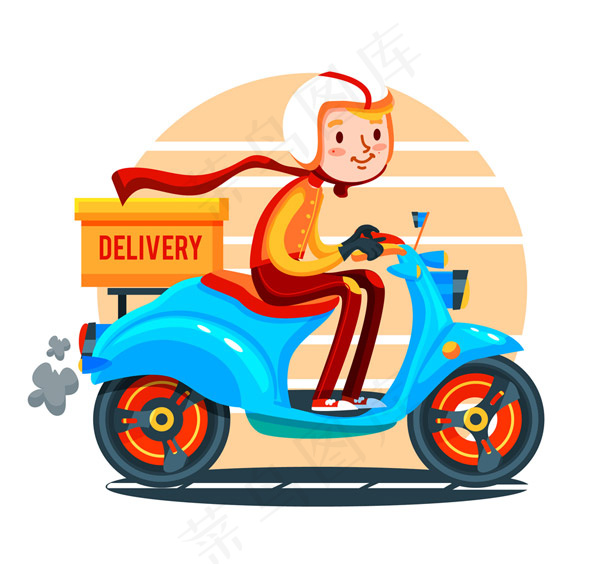 卡通男子快递员
