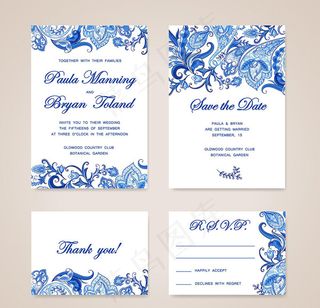 花纹边框请柬贺卡