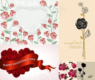 玫瑰花边框背景