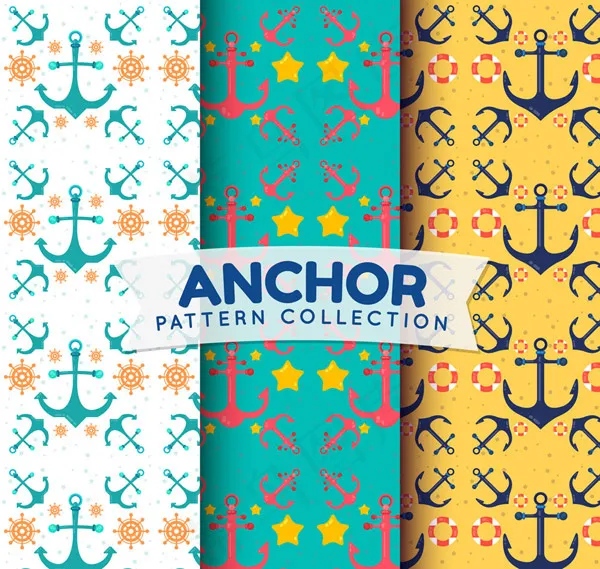 创意船锚无缝背景ai矢量模版下载