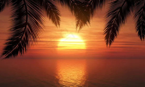 海上的夕阳风景ai矢量模版下载