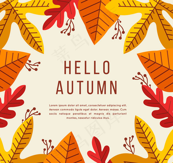秋季树叶框架