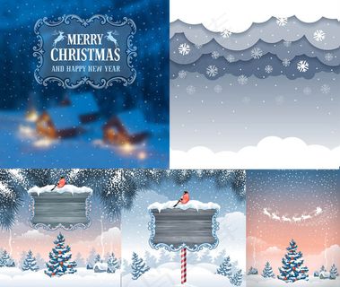 圣诞边框与木牌