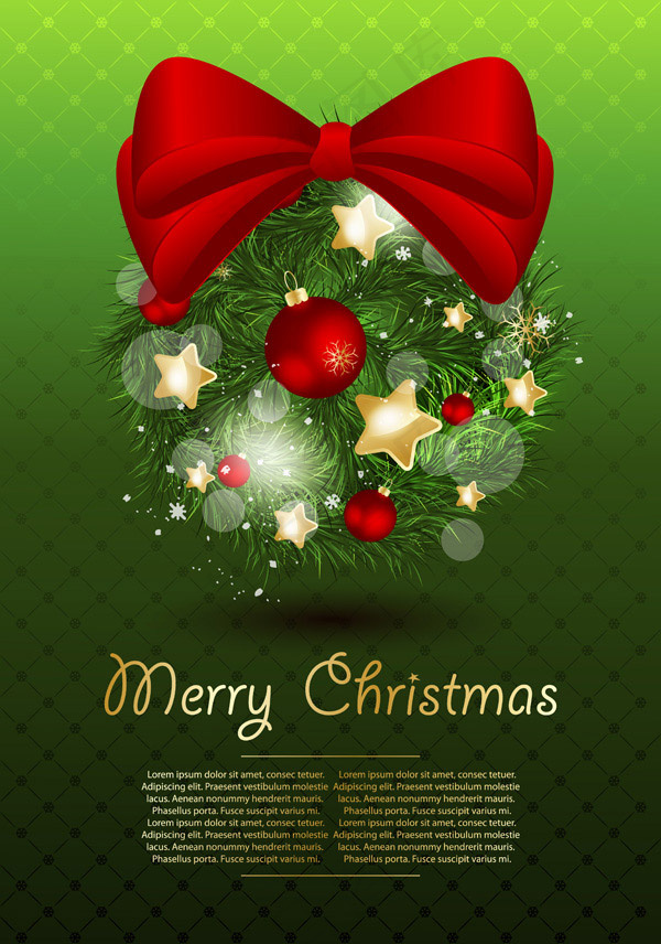 圣诞花圈蝴蝶结