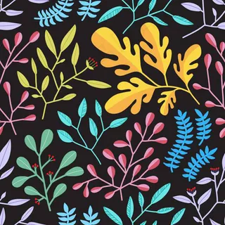 多彩树叶无缝背景