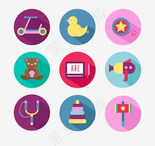 圆形玩具图标,免抠元素