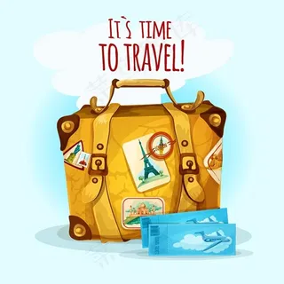 行李箱和飞机票