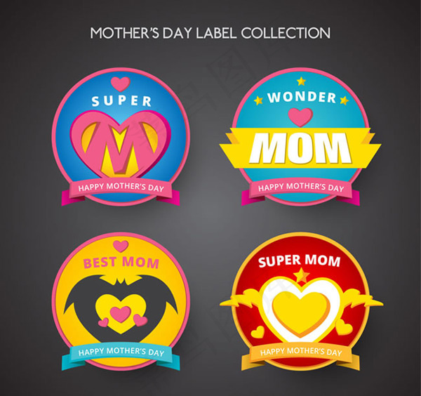母亲节标签矢量