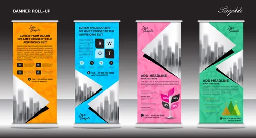广告宣传展架eps,ai矢量模版下载