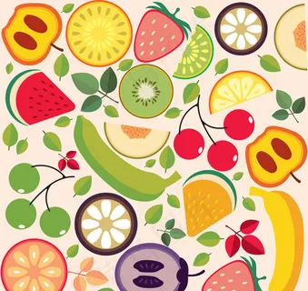 水果树叶无缝背景