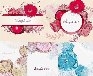 彩绘花卉背景,背景元素